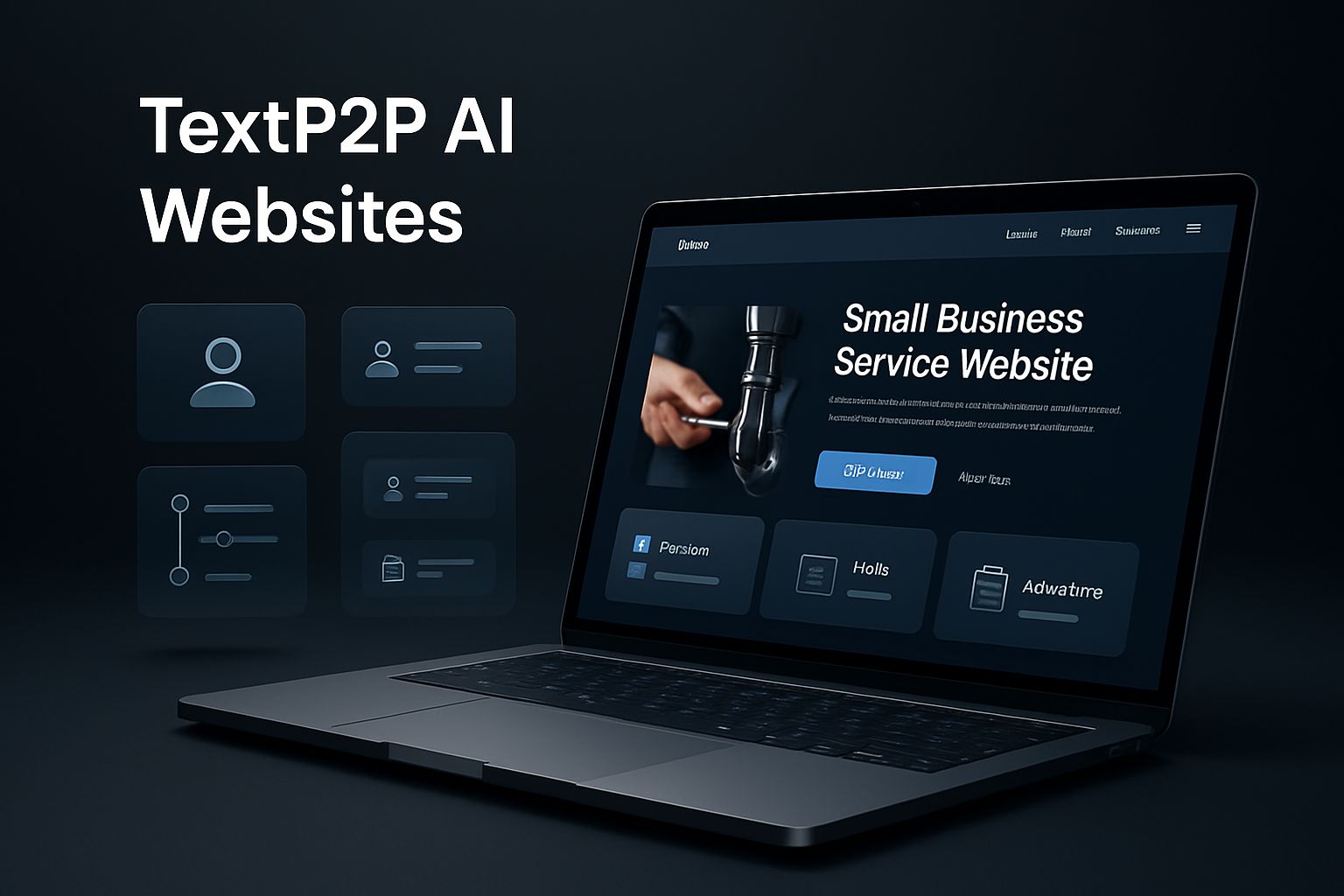 AI website builder showing a small business website